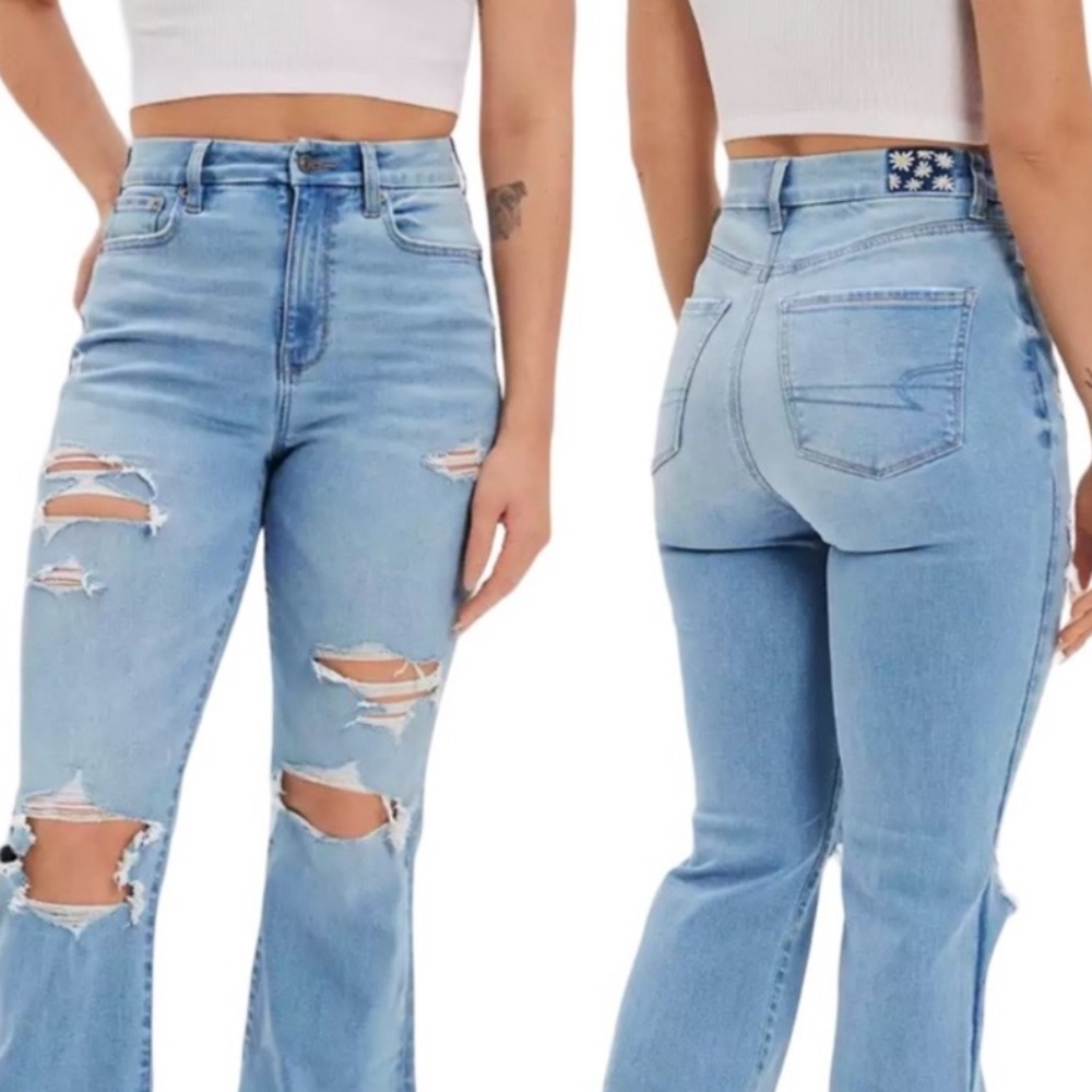 American Eagle Outfitters Light Blue Flare Jeans